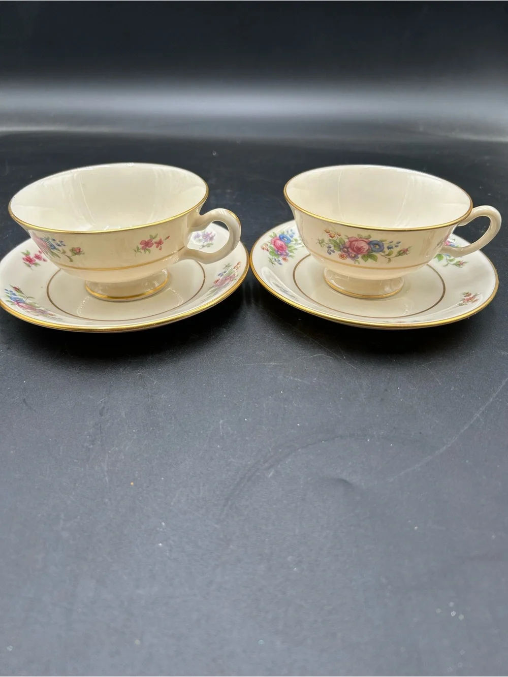 Lenox Rose Bone China teacup and saucer with Pink Rose Floral Motif